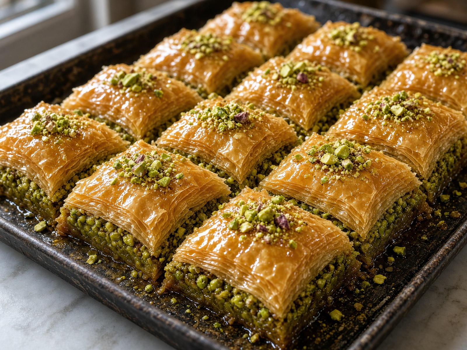 Baklava from the bakery at Oltian Shisha & Bakery in Hendon
