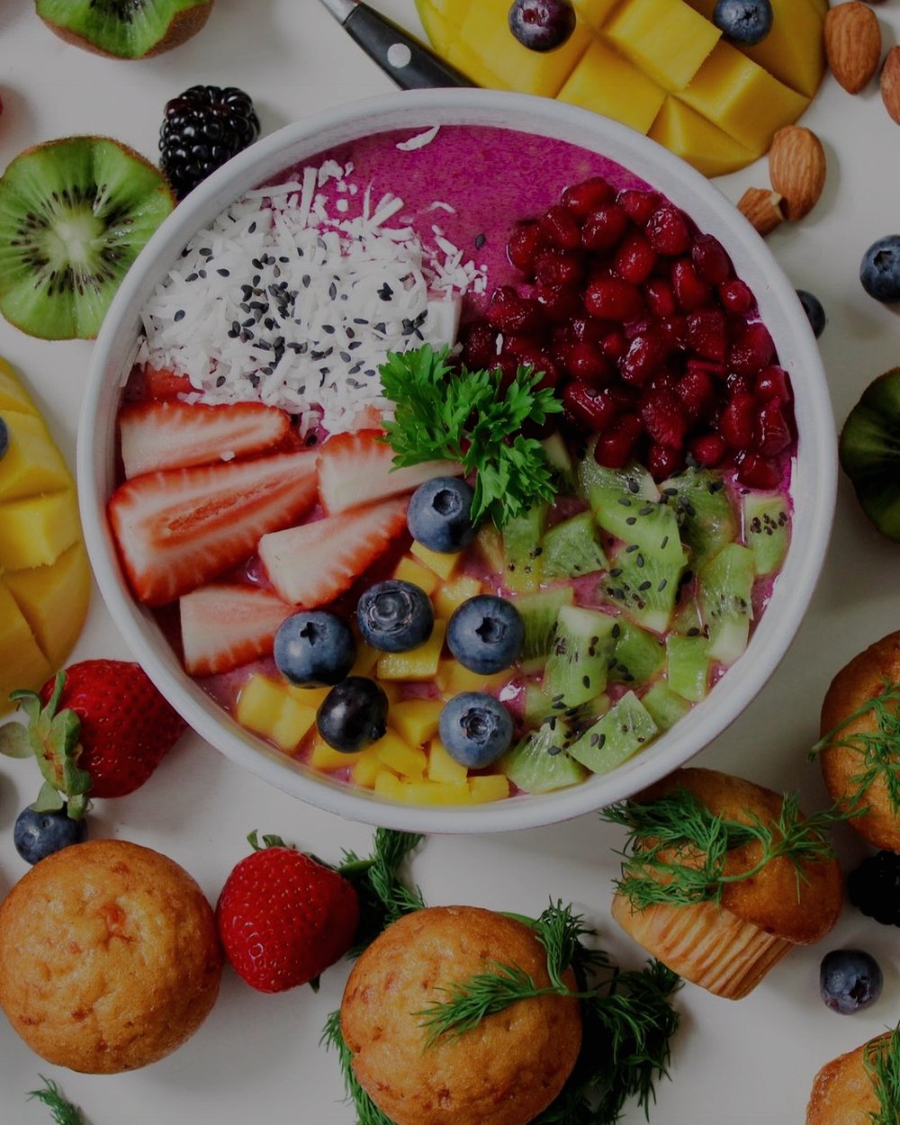 Mixed fresh fruit platter at Oltian in Hendon